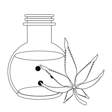 cannabis martihuana medical marijuana medicine sativa hemp oil bottle cartoon vector illustration graphic designのイラスト素材