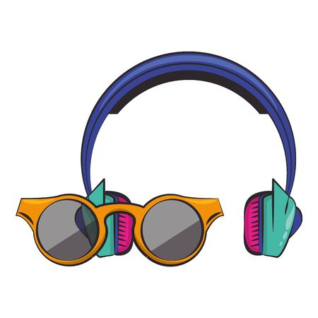 pop art retro vintage classic sexy cool trendy, soul disco music objects cartoon vector illustration graphic designのイラスト素材