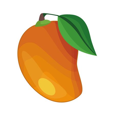 Mango tropical fresh fruit cartoon vector illustration graphic designのイラスト素材