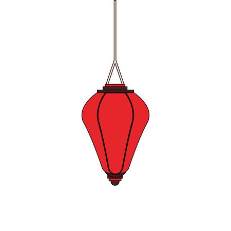 oriental chinese lantern lamp red light decoration cartoon vector illustration graphic designのイラスト素材