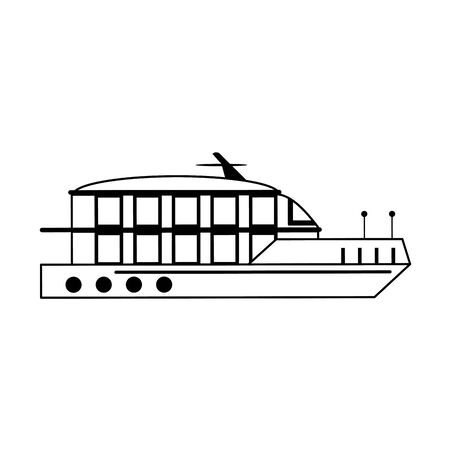 Cruise ship boat sideview isolated vector illustration graphic designのイラスト素材