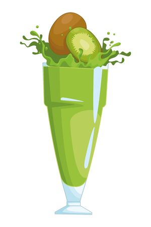 Kiwi splashing refreshment drink natural juice splashing refreshment drink natural juice vector illustration graphic designのイラスト素材