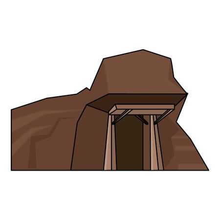 Mine with entrance scenery isolated cartoon vector illustration graphic designのイラスト素材