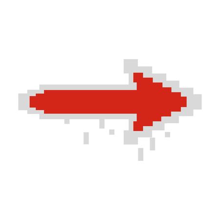videogame pixelated retro art digital entertainment , arrow isolated cartoon vector illustration graphic designのイラスト素材