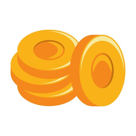 videogame arcade coins stacked isoated vector illustration graphic designのイラスト素材