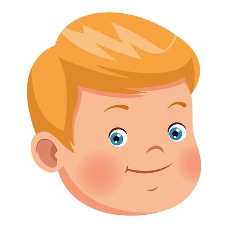 Cute little boy smiling face ,vector illustration .graphic design.のイラスト素材