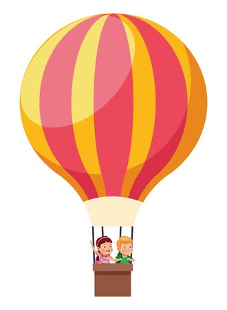 fun hot air balloon symbol isolated vector illustration graphic designのイラスト素材