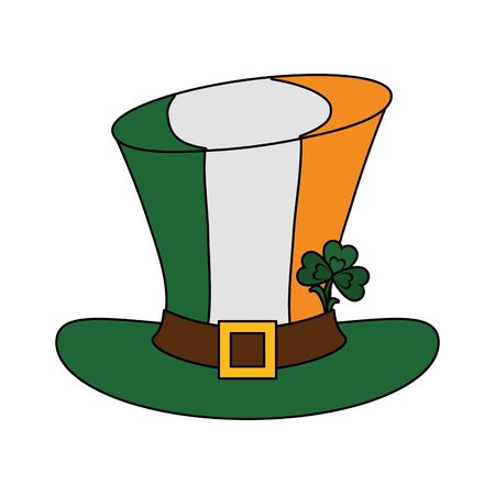 saint patricks day irish tradition leprechaun hat ireland flag with clover cartoon vector illustration graphic designのイラスト素材