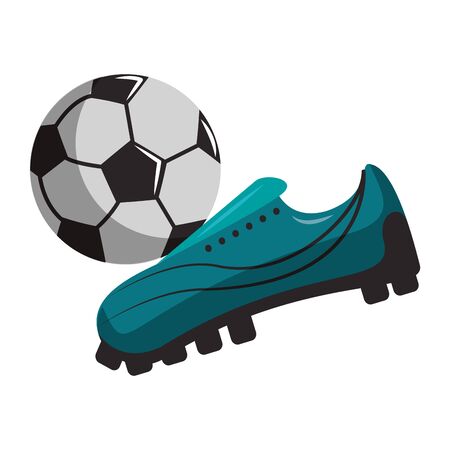 Soccer sport game boot kicking ball isolated vector illustration graphic designのイラスト素材