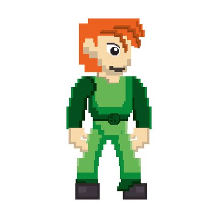 videogame pixelated retro art digital entertainment, arcade character isolated cartoon vector illustration graphic designのイラスト素材