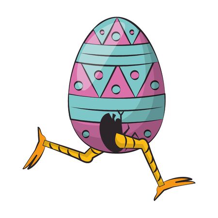 easter happy tradition spring celebration chicken egg cartoon vector illustration graphic designのイラスト素材