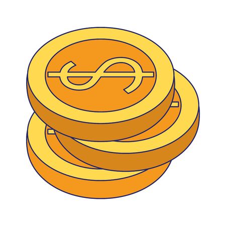 Money coins stacked isolated symbol vector illustration graphic designのイラスト素材