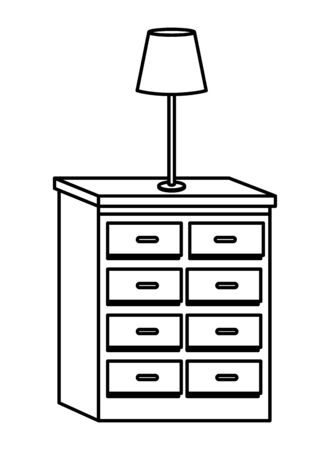 Office and workplace elements light lamp on drawer cartoons ,vector illustration graphic design.のイラスト素材