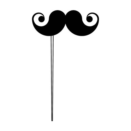 party mask moustache style festive carnival costume celebration decoration cartoon vector illustration graphic designのイラスト素材
