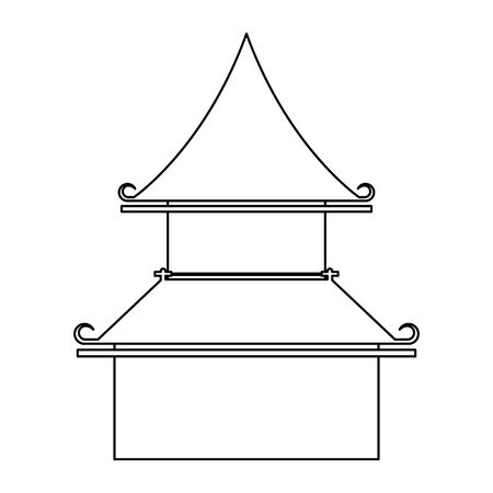 chinese oriental asian building cartoon vector illustration graphic designのイラスト素材