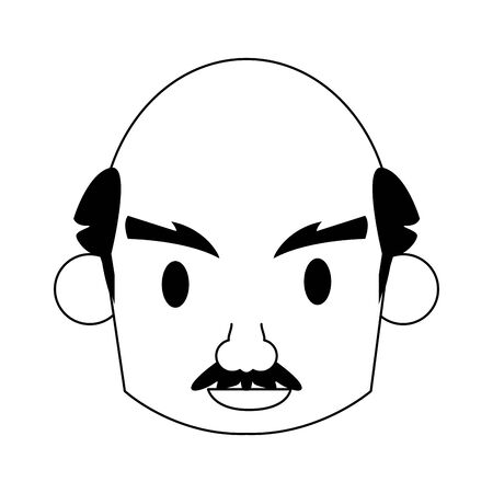 grandparent senior old retirement grandfather face cartoon vector illustration graphic designのイラスト素材