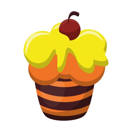 halloween october scary celebration cupcake cartoon vector illustration graphic designのイラスト素材