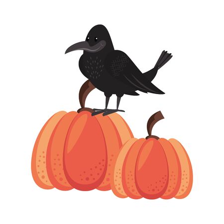Wild animals and autumn season cartoons crown and pumpkins vector illustration graphic designのイラスト素材