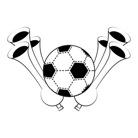 Soccer football sport game ball with horns vector illustration graphic designのイラスト素材