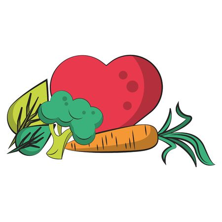 healthy diet nutrition eating lifestyle, vegan and organic objects cartoon vector illustration graphic designのイラスト素材