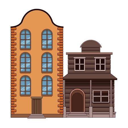 Urban buildings and city architecture, modern classics and antiques real estates edifices vector illustration graphic design.のイラスト素材