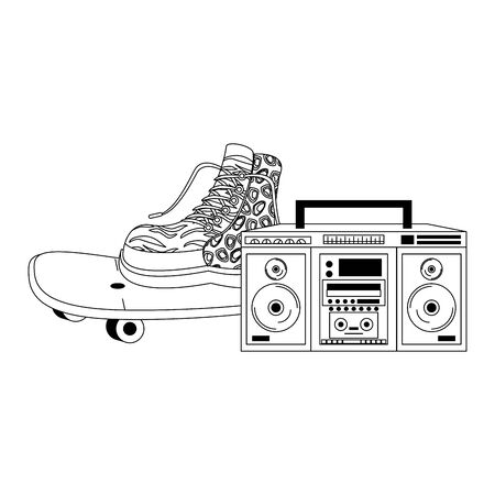 pop art retro vintage classic sexy cool trendy, soul disco music objects cartoon vector illustration graphic designのイラスト素材