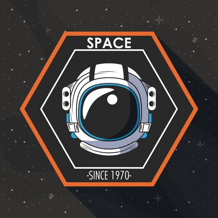 Space explorer patch emblem astronaut design on black background vector illustration graphic designのイラスト素材