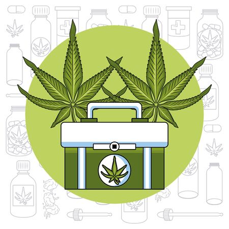 Cannabis medical natural medicine concept vector illustration graphic designのイラスト素材