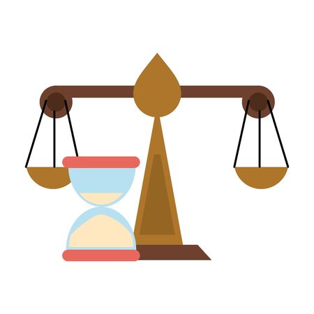 Justice balance and hourglass symbol vector illustration graphic designのイラスト素材