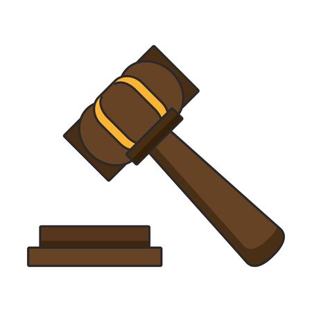 Justice gavel hammer symbol isolated vector illustrationのイラスト素材