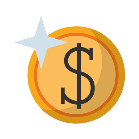 Money brightly coin isolated vector illustration graphic designのイラスト素材