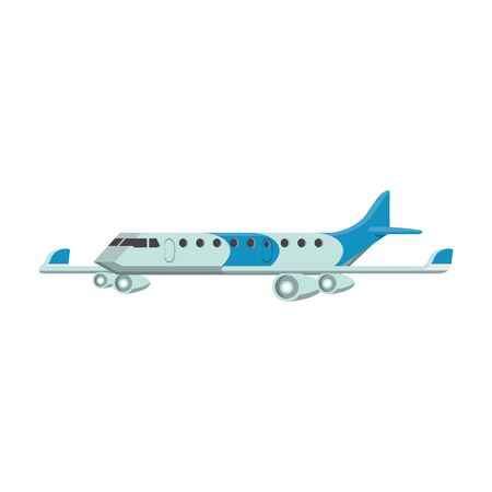Jet airplane aircraft sideview isolatedのイラスト素材