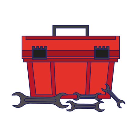 Toolbox and wrench repair equipment vector illustration graphic designのイラスト素材