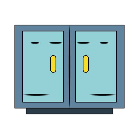 modern furniture metal locker cartoon vector illustration graphic designのイラスト素材