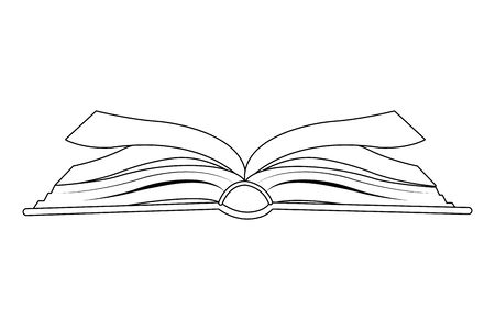 open book side view icon cartoon isolated in black and white vector illustration graphic designのイラスト素材