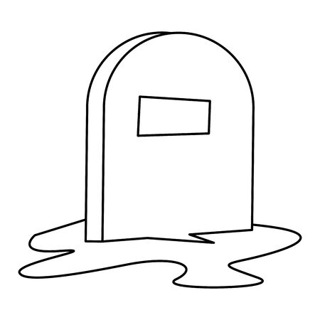 halloween cemetery graveyard isolated icon vector illustration designのイラスト素材