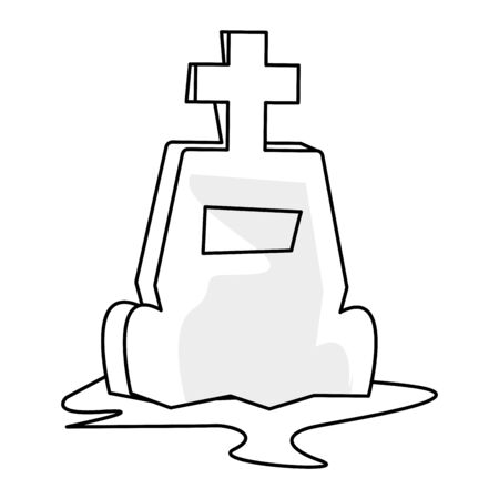 halloween cemetery graveyard isolated icon vector illustration designのイラスト素材