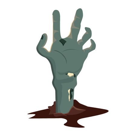 zombie hand coming out of the ground vector illustration designのイラスト素材