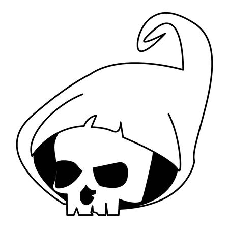 halloween skull head isolated icon vector illustration designのイラスト素材