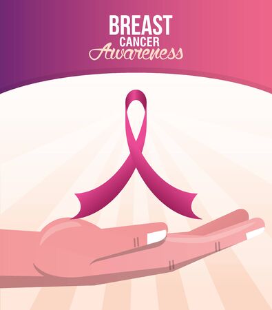 Breast Cancer Awareness Fundraise with hand design, vector illustrationのイラスト素材