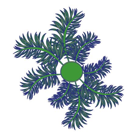 Leaves in round frame emblem isolated vector illustration graphic designのイラスト素材