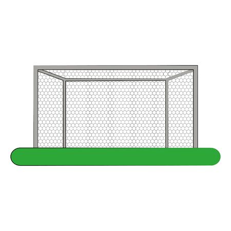 Soccer football goal frontview cartoon vector illustration graphic designのイラスト素材