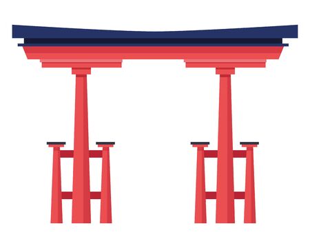 Chinese entrance door building cartoon ,vector illustration graphic design.のイラスト素材