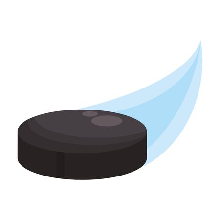 hockey puck flying over white background, vector illustrationのイラスト素材