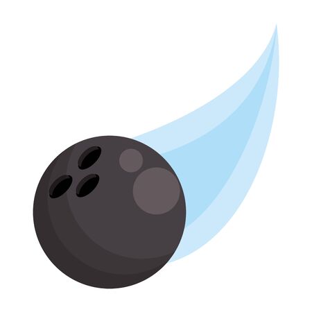 bowling ball flying icon over white background, vector illustrationのイラスト素材