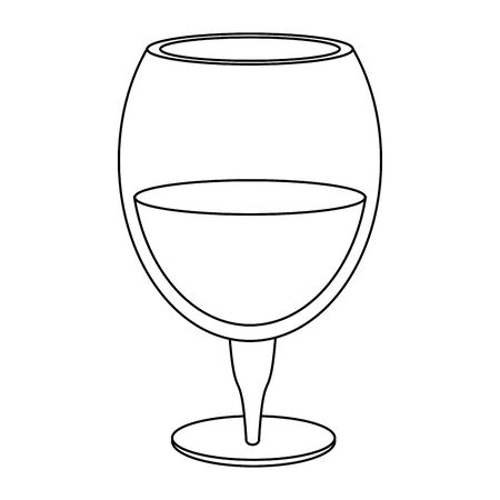 wine glass icon over white background, flat design, vector illustrationのイラスト素材