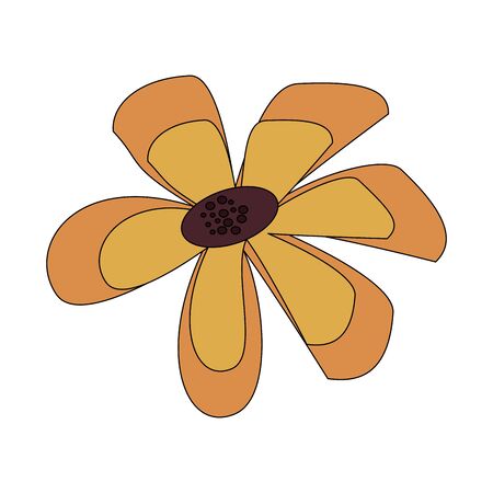 floral spring beautiful yellow flower isolated cartoon vector illustration graphic designのイラスト素材