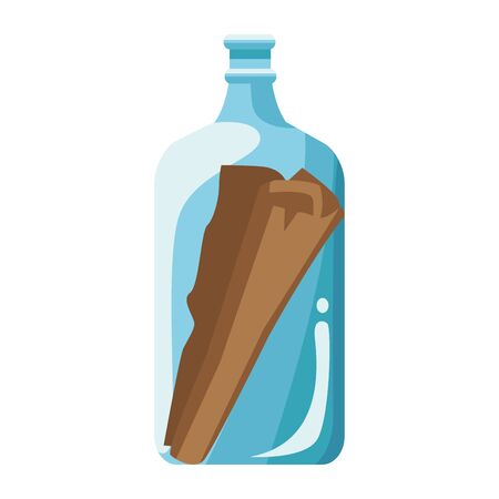 bottle with message nautical icon vector illustration designのイラスト素材