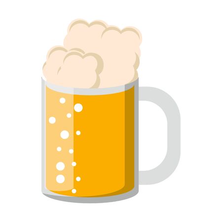 beer glass fresh alcoholic drink cartoon vector illustration graphic designのイラスト素材