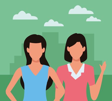 Two business partners working, executive entrepreneur teamwork inside office building scenery ,vector illustration graphic design.のイラスト素材
